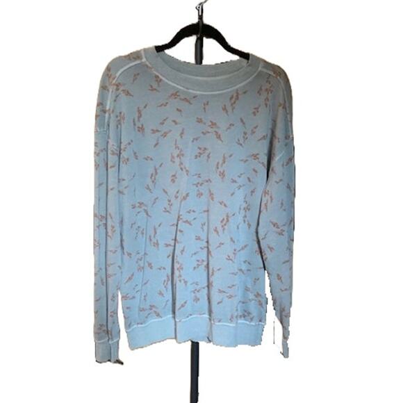 Goodfellow & Co-Crewneck-Pullover-Sweatshirt-Floral Print-Light Blue-Men's-M - Picture 1 of 5